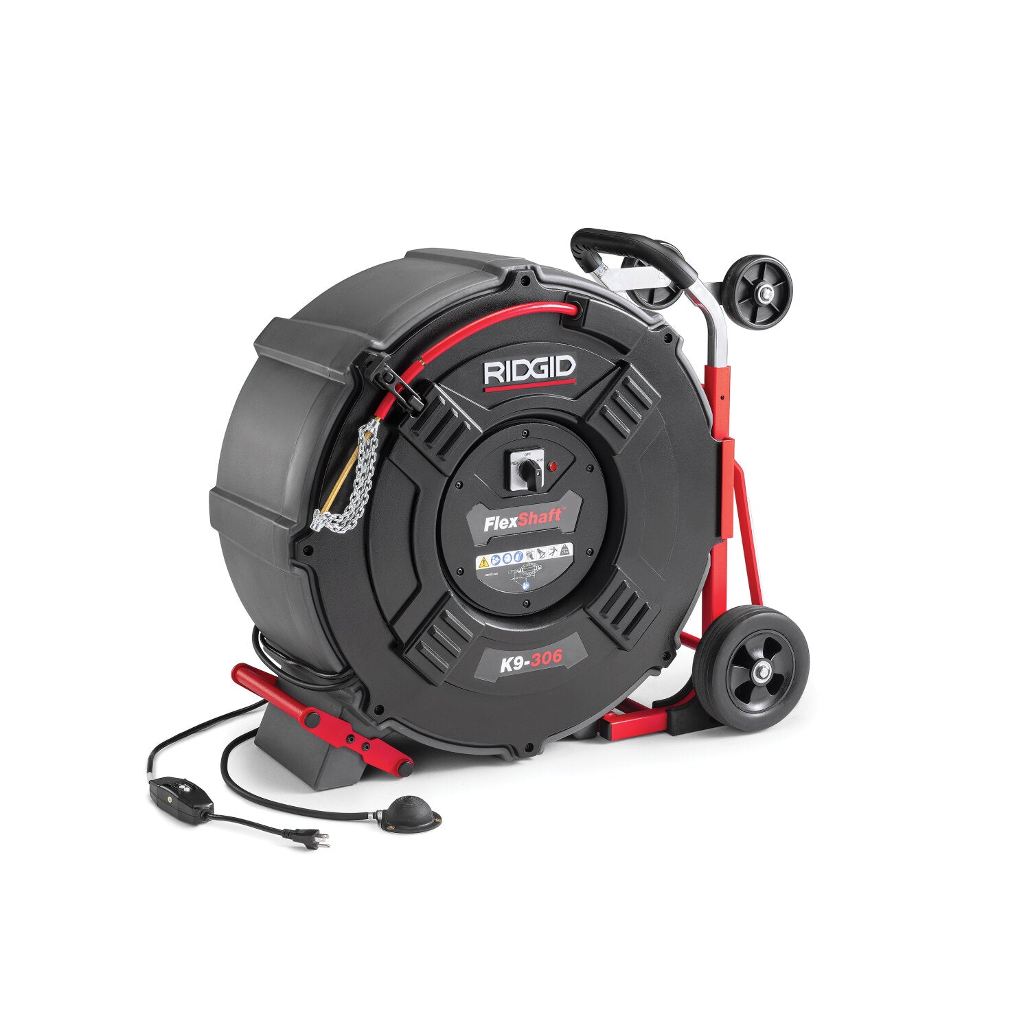 Ridgid 66593 FlexShaft, K9-306 for 3 – 6″ Pipes; Includes: 125′ 3/8″ cable and kit