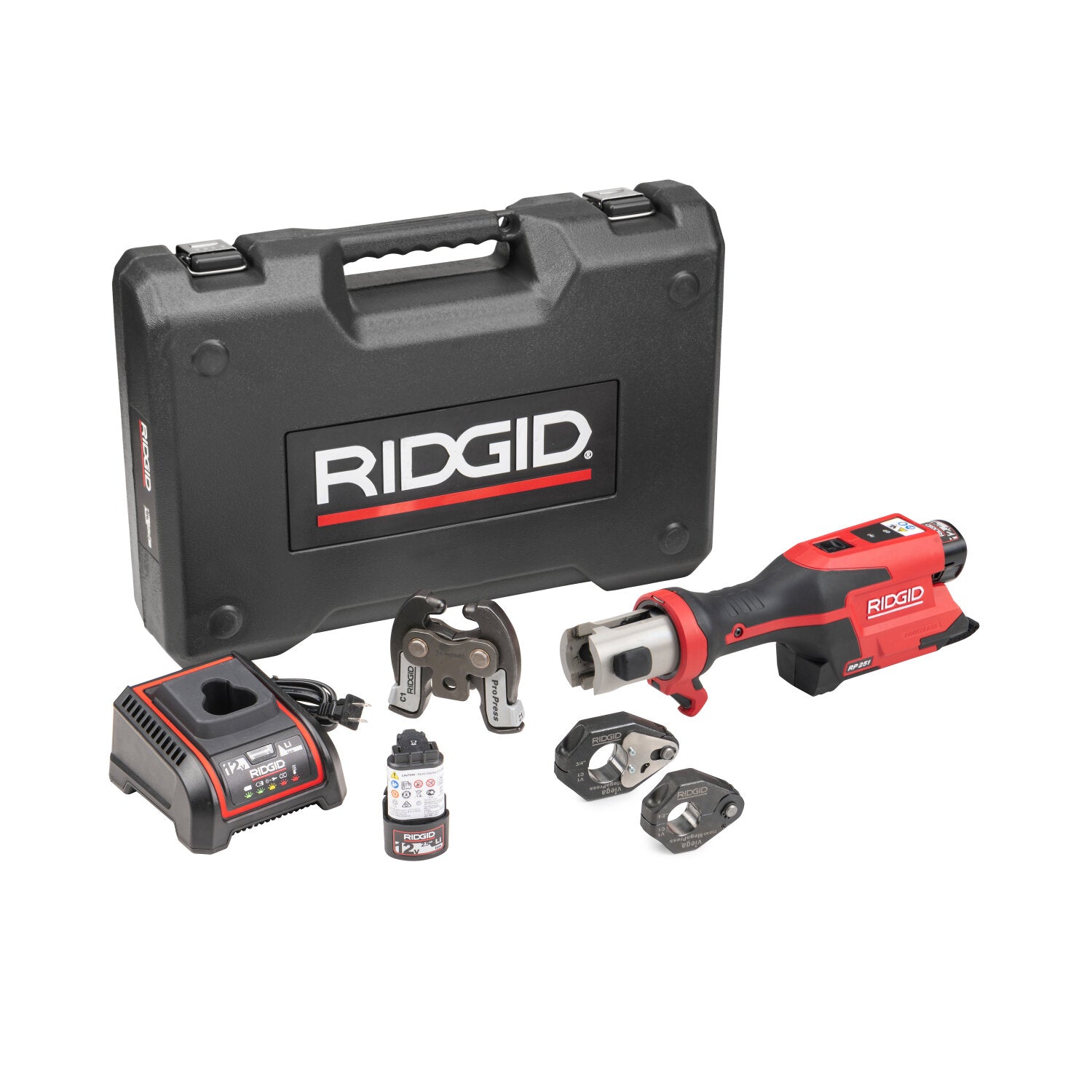 Ridgid 78218 RP 251 Press Tool Battery Kit (1/2″-3/4″) Rings with C1 Actuator