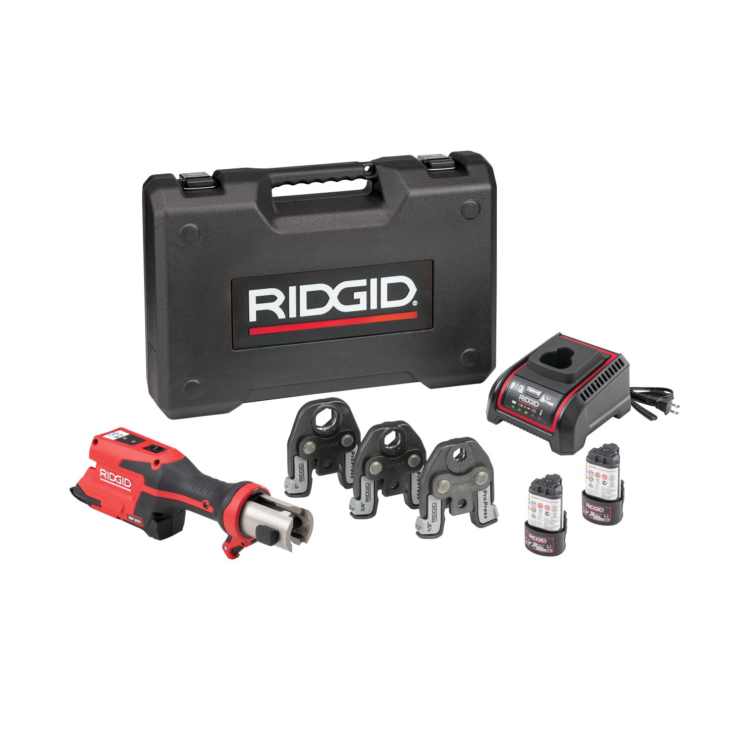 Ridgid 78158 RP 251 Press Tool Battery Kit with ProPress Jaws (1/2″-1″)