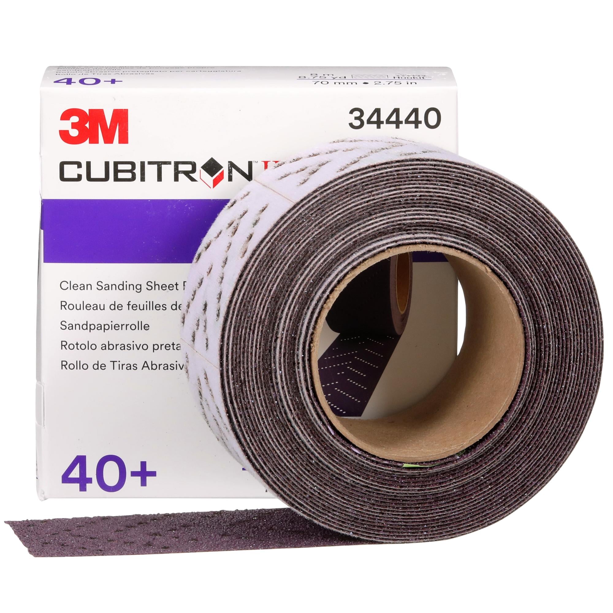 3M Cubitron II Hookit Clean Sanding Sheet Roll, 34440, 40+ grade, 70mm x 8 m