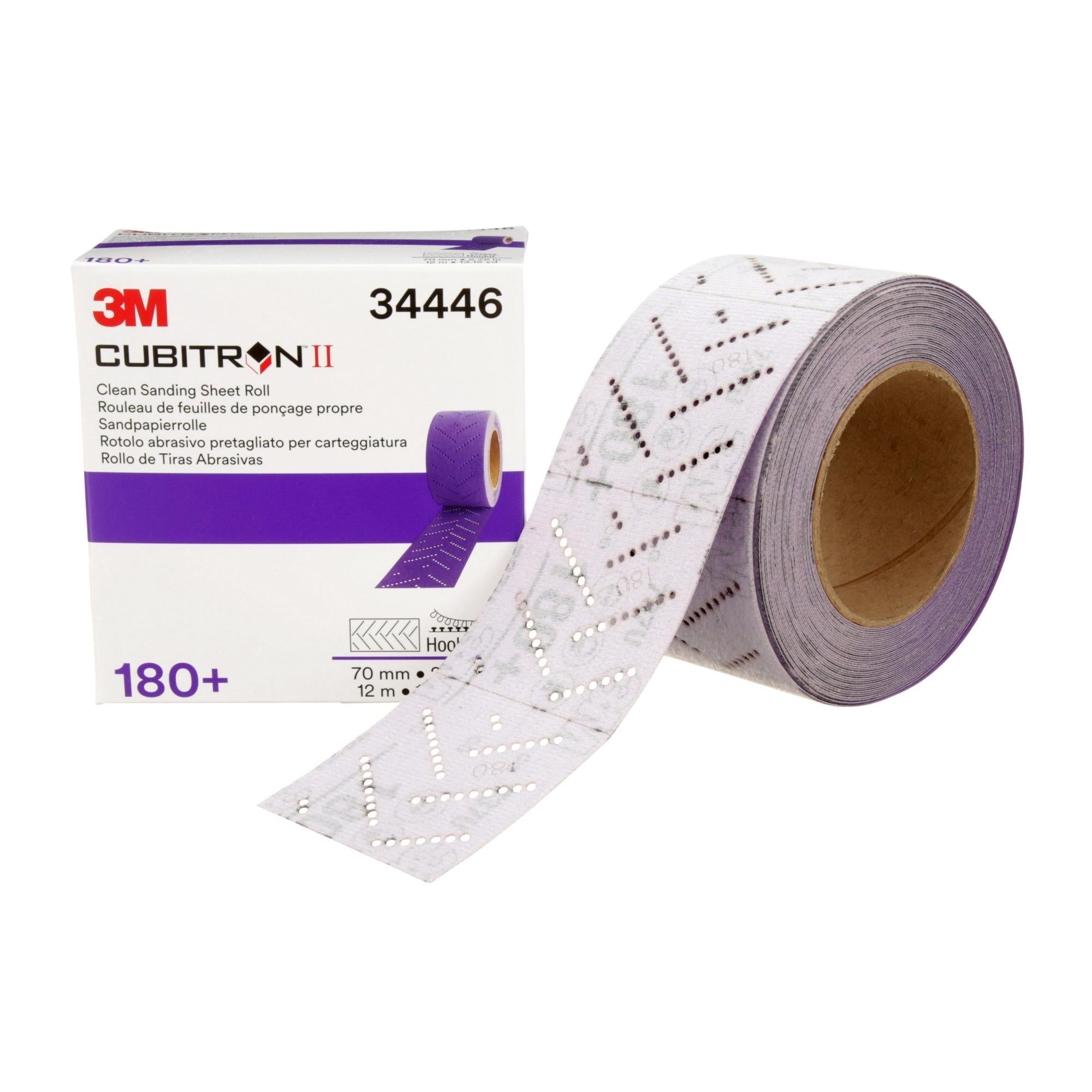 3M Cubitron II Hookit Clean Sanding Sheet Roll, 34446, 180+ grade, 70mm x 12 m