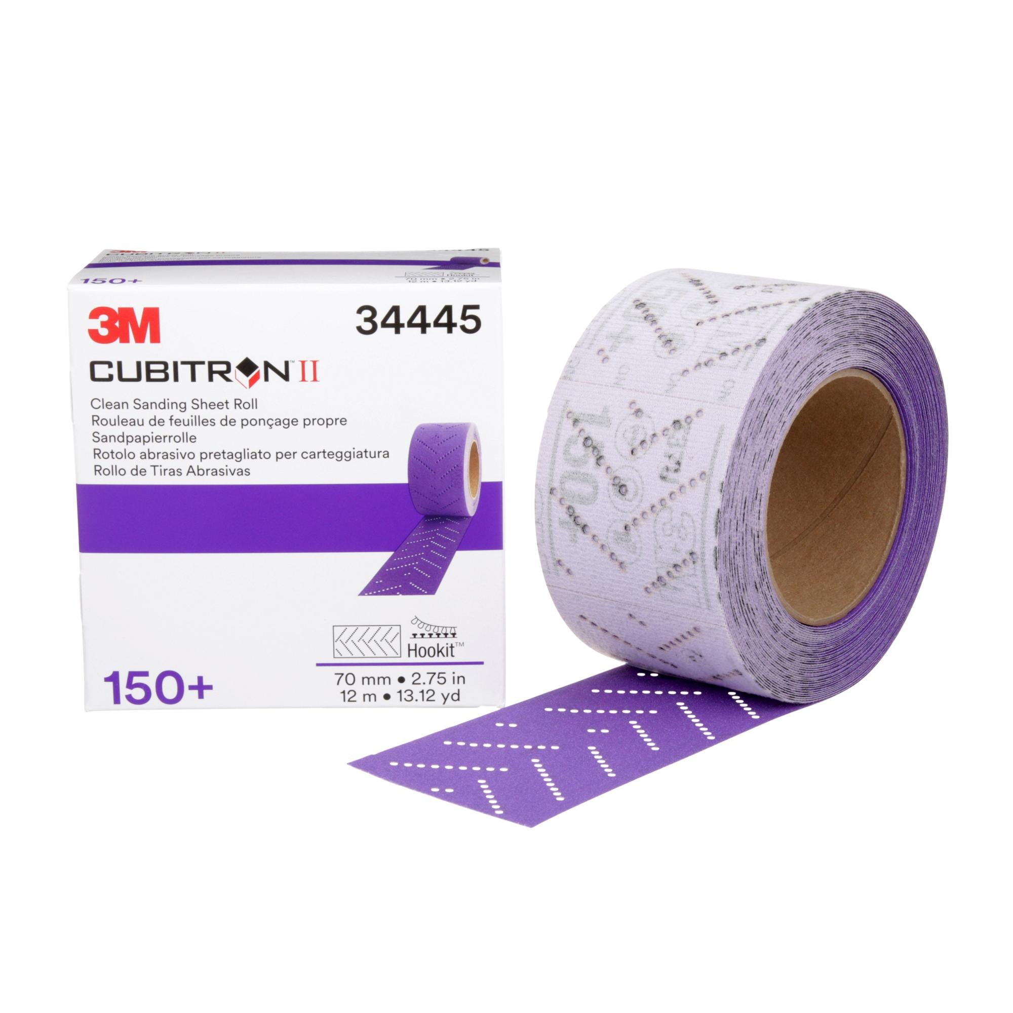 3M Cubitron II Hookit Clean Sanding Sheet Roll, 34445, 150+ grade, 70mm x 12 m Sale