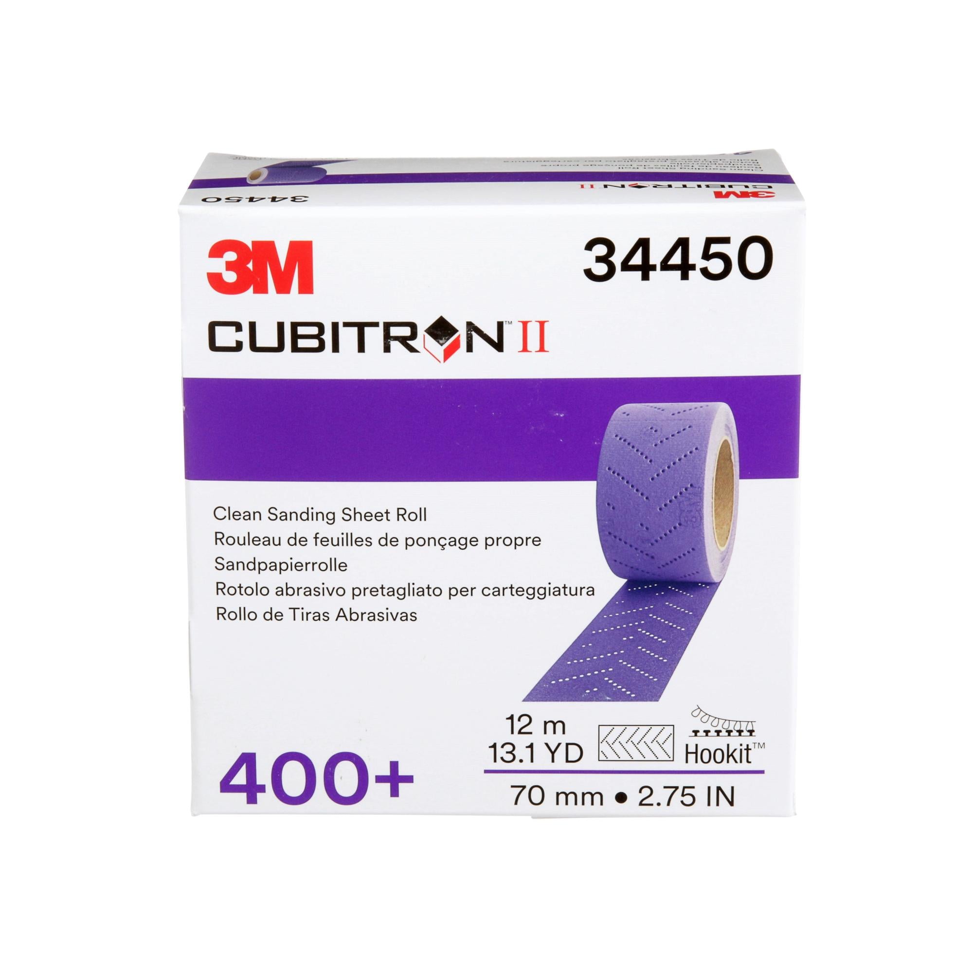 3M Cubitron II Hookit Clean Sanding Sheet Roll, 34450, 400+ grade, 70mm x 12 m