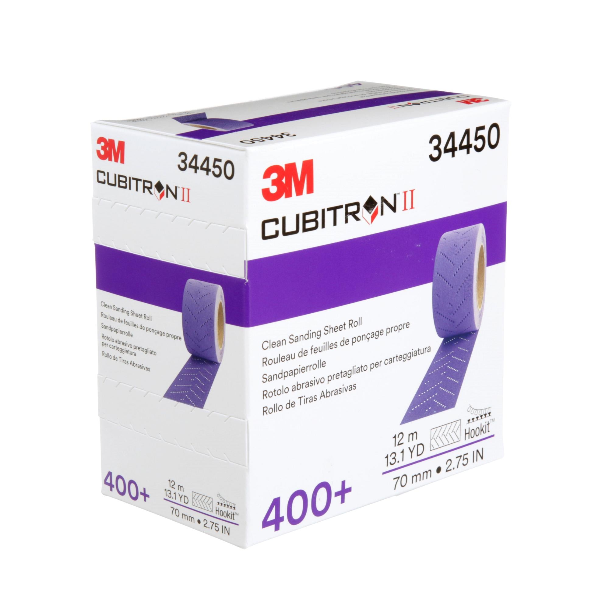 3M Cubitron II Hookit Clean Sanding Sheet Roll, 34450, 400+ grade, 70mm x 12 m