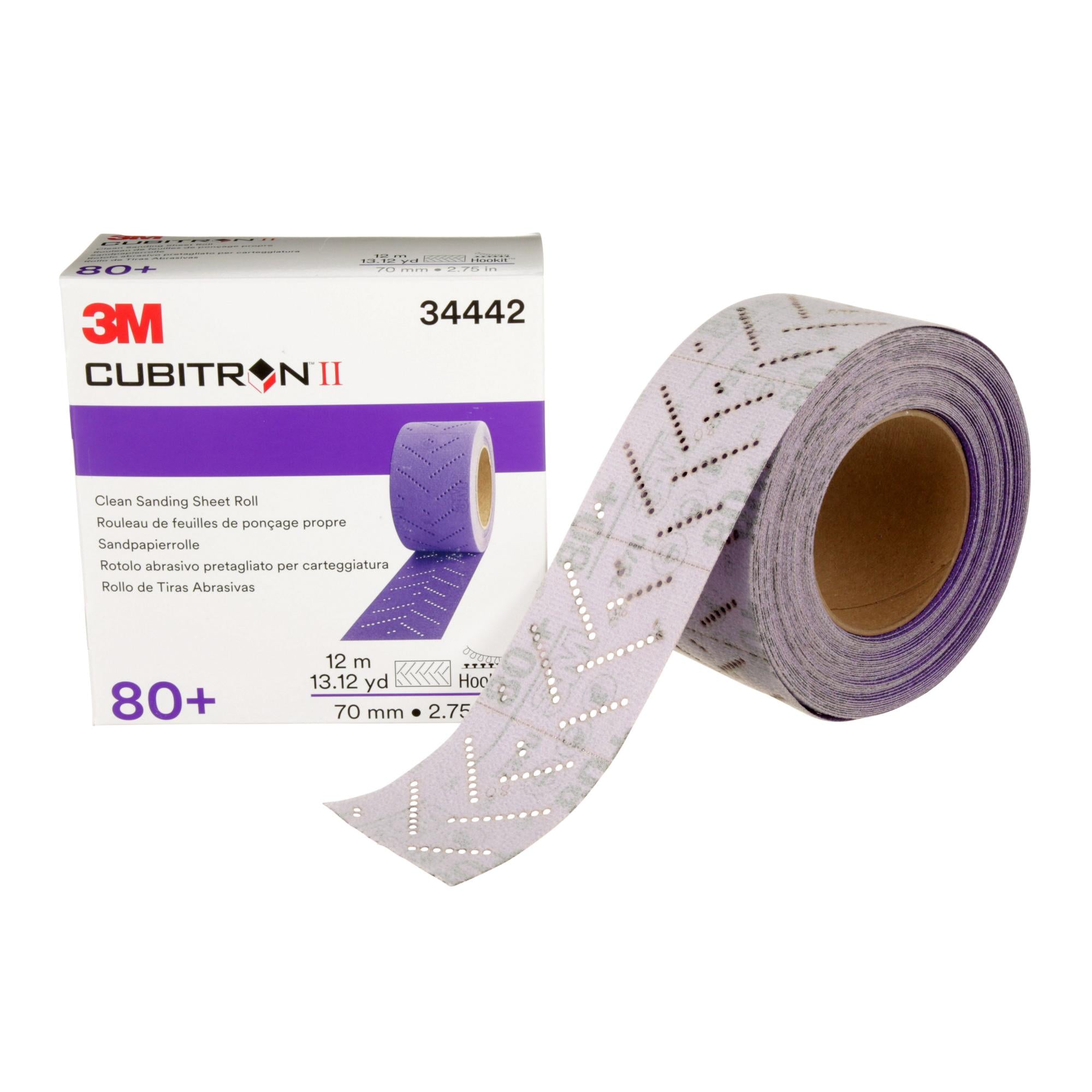 3M Cubitron II Hookit Clean Sanding Sheet Roll, 34442, 80+ grade, 70mm x 12 m Online now
