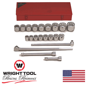 1″ Drive 21 Piece 12 Point Standard Socket Set (821WR) Sale