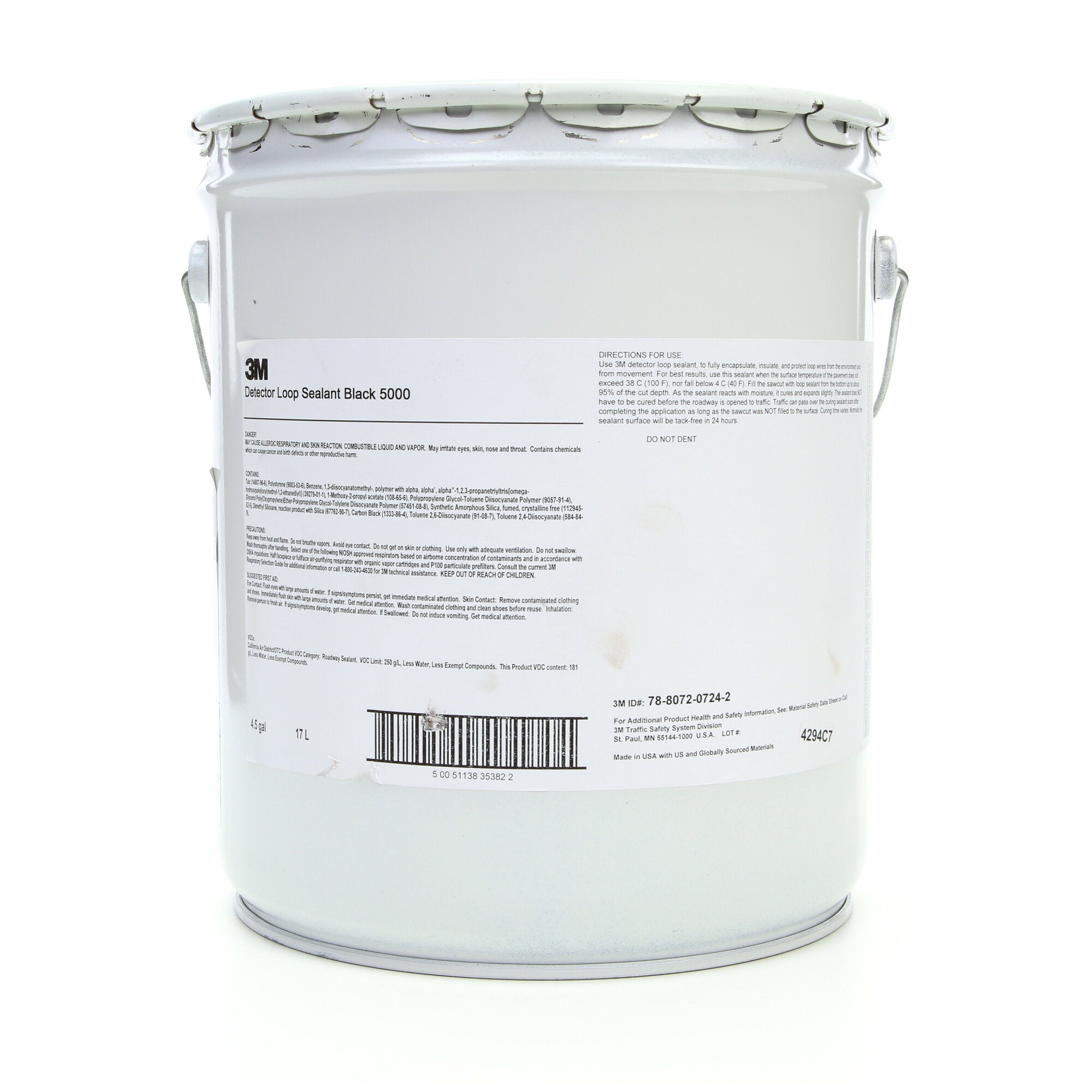 3M Detector Loop Sealant DLS5000, 4.5 Gallon