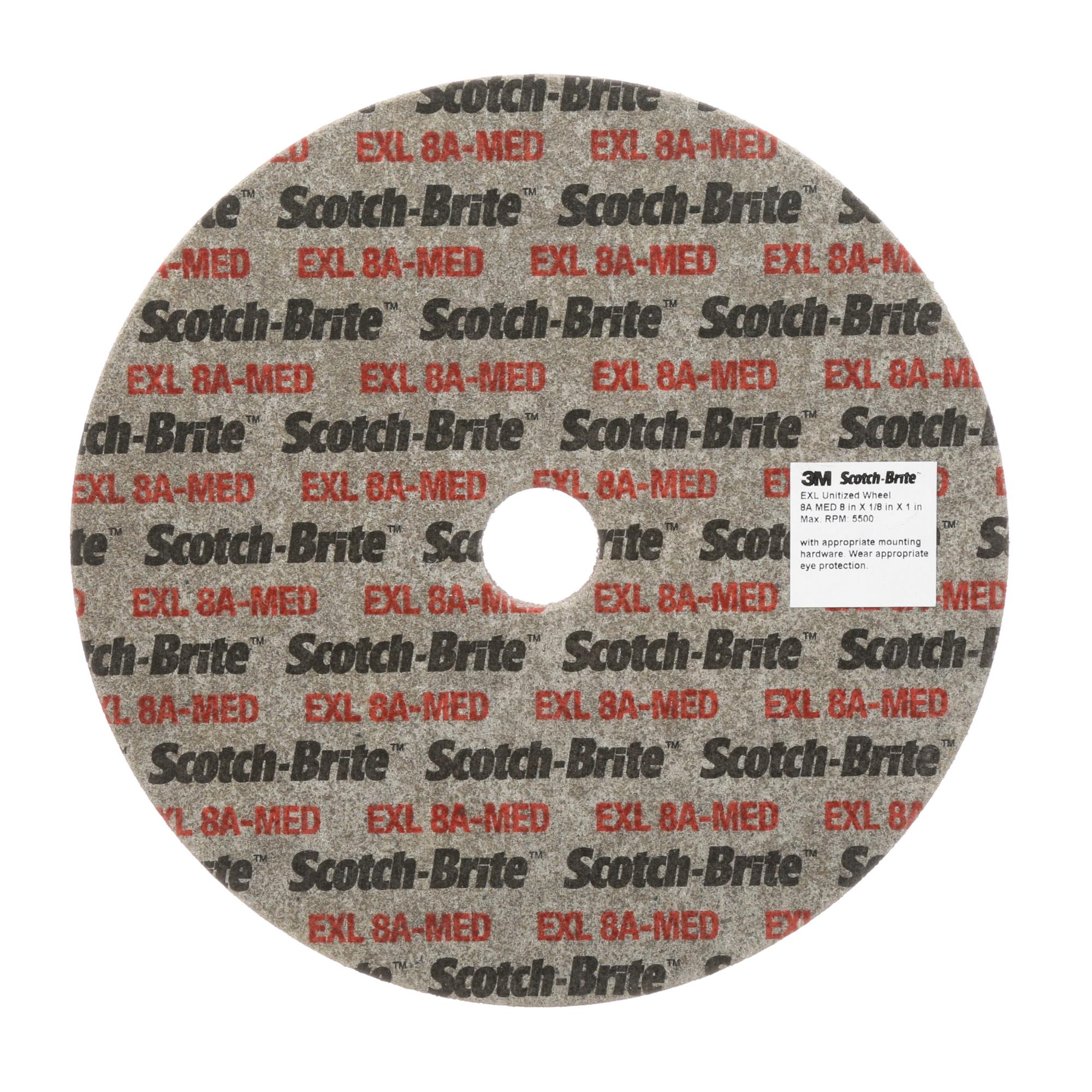 Scotch-Brite EXL Unitized Wheel, 2 in x 1/16 in x 1/8 in 8A MED, 60ea/Case