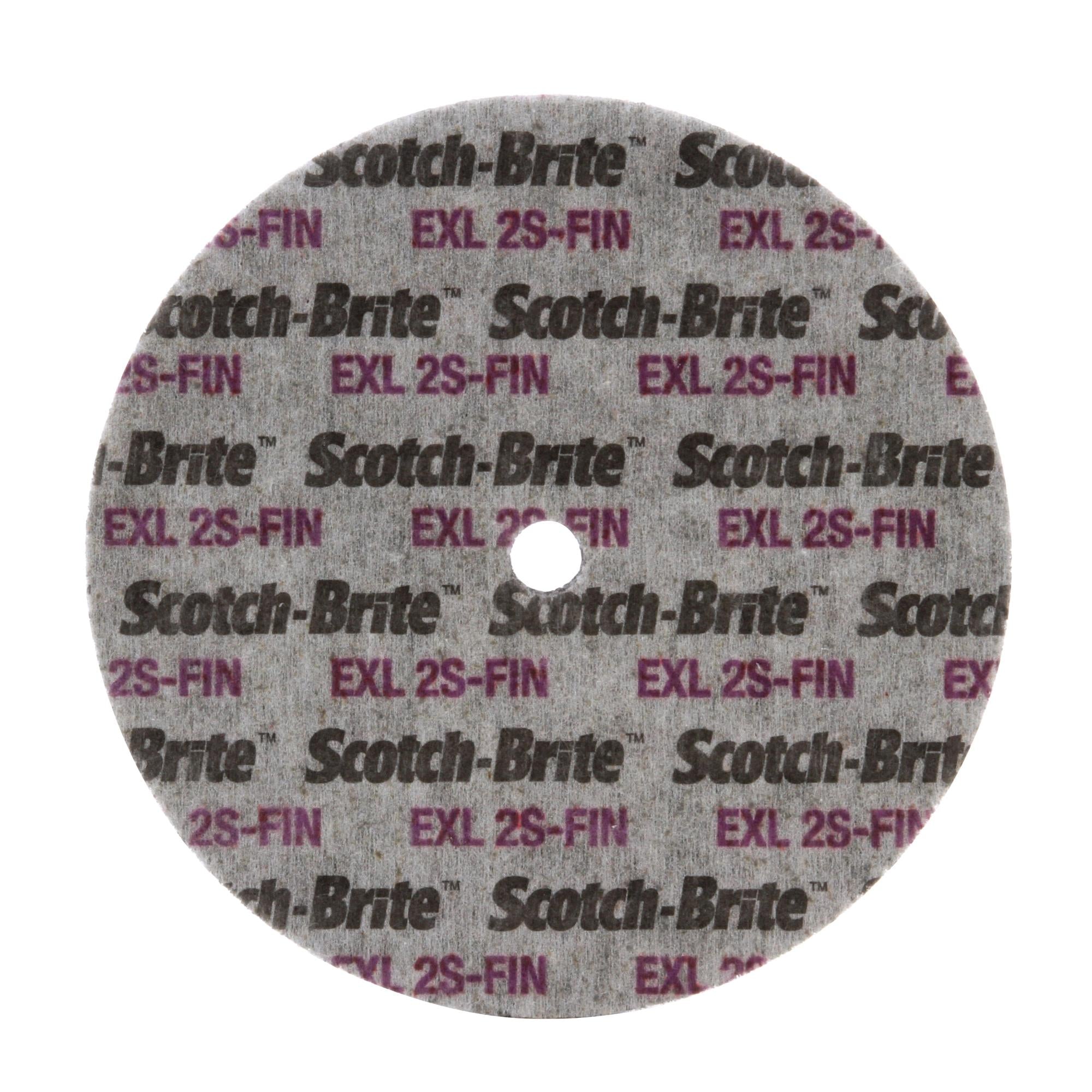 Scotch-Brite EXL Unitized Wheel, XL-UW, 6S Fine, 3 in x 1/4 in x 3/8in