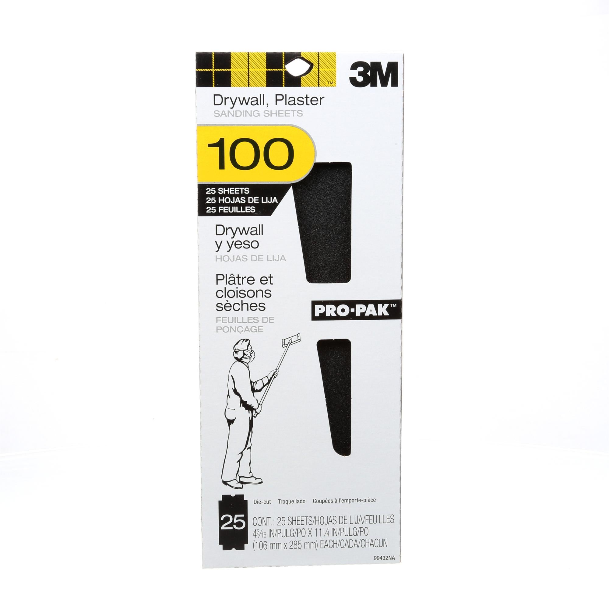 3M Drywall Sanding Sheets 10204-A, 4 3/16 in x 11 1/4 in, M-127, 100Dgrit Hot on Sale