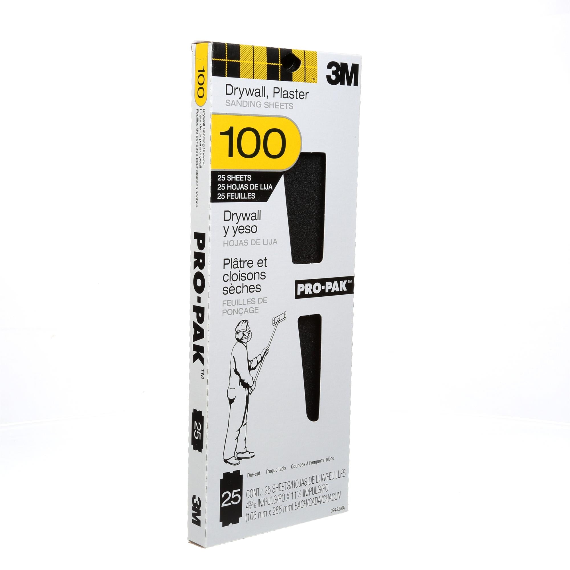 3M Drywall Sanding Sheets 10204-A, 4 3/16 in x 11 1/4 in, M-127, 100Dgrit Hot on Sale