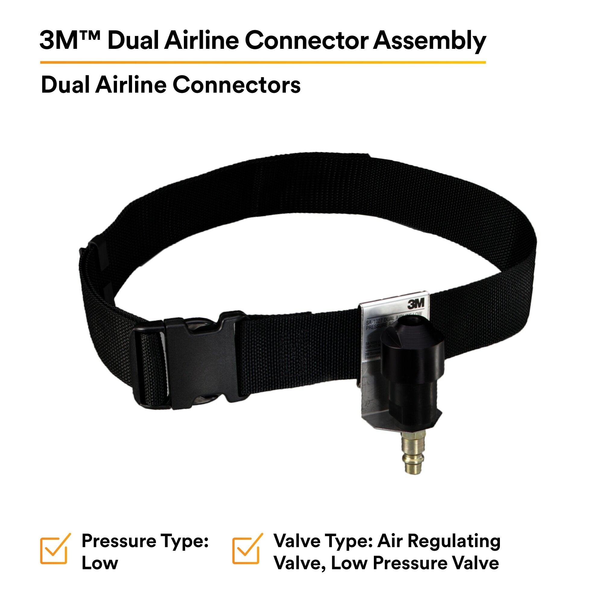 3M Dual Airline Connector Assembly SA-1027/07154(AAD), Low Pressure Fashion