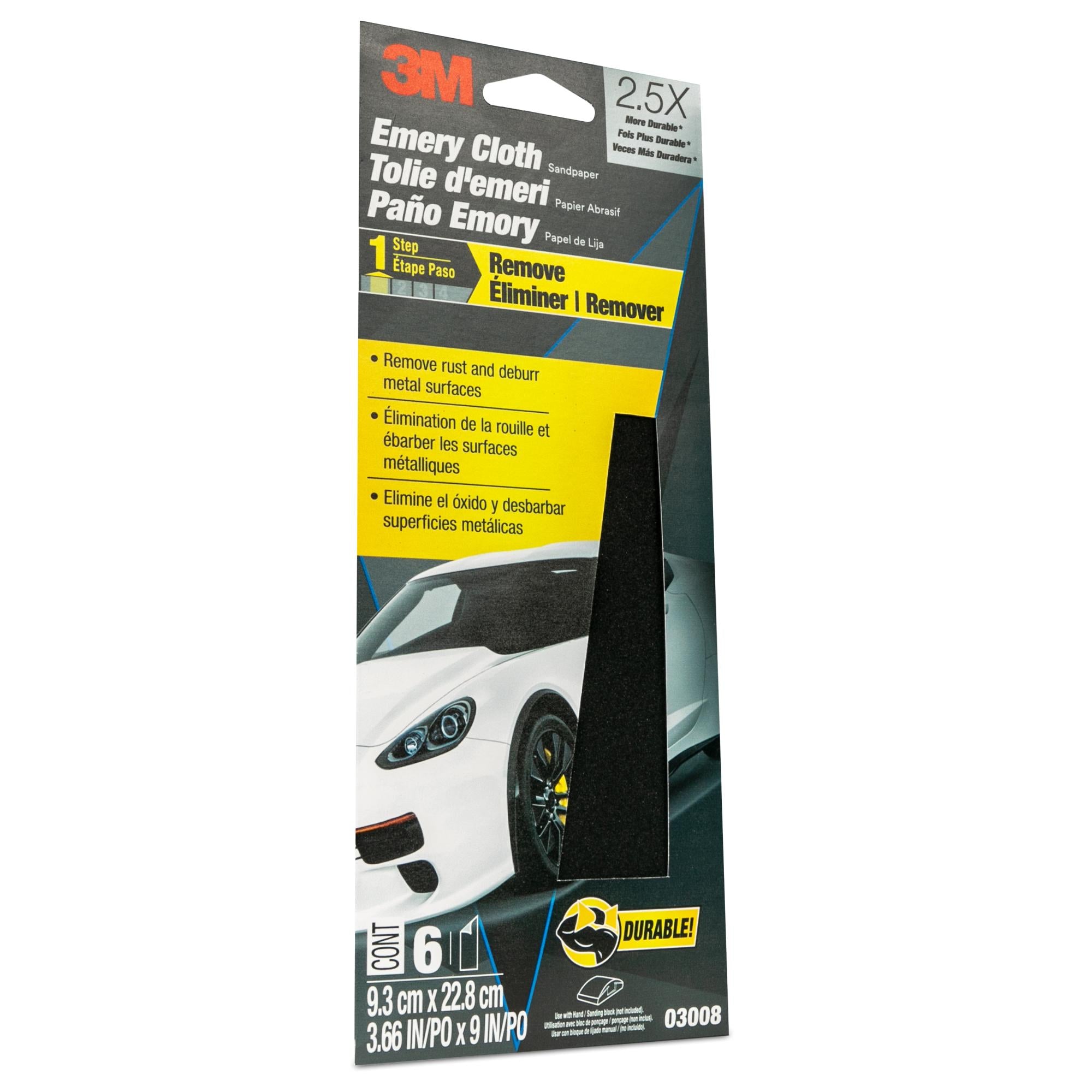 3M Emery Cloth Assort 03008, 3-2/3 in x 9 in, 6 Sheet/Pack Online